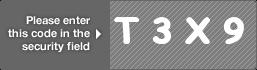 captcha code for visual authentication  letter T number 3 letter X number 9